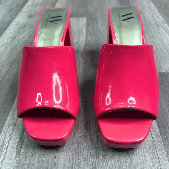 Worthington Womens Lapaz Hot Pink Mules Sandals Block Heel Barbiecore Size 6 1/2 - Picture 3 of 9
